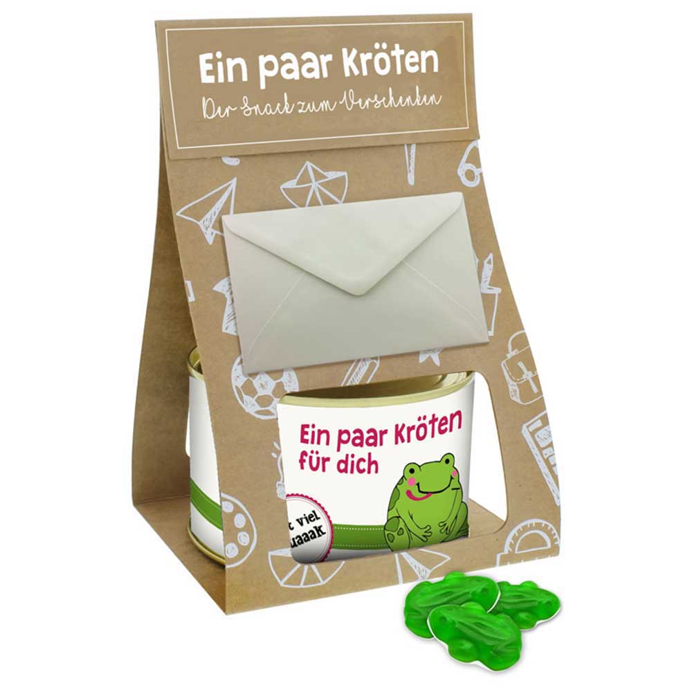 Geschenkdose mit Umschlag Ein paar Kröten für dich 100 g