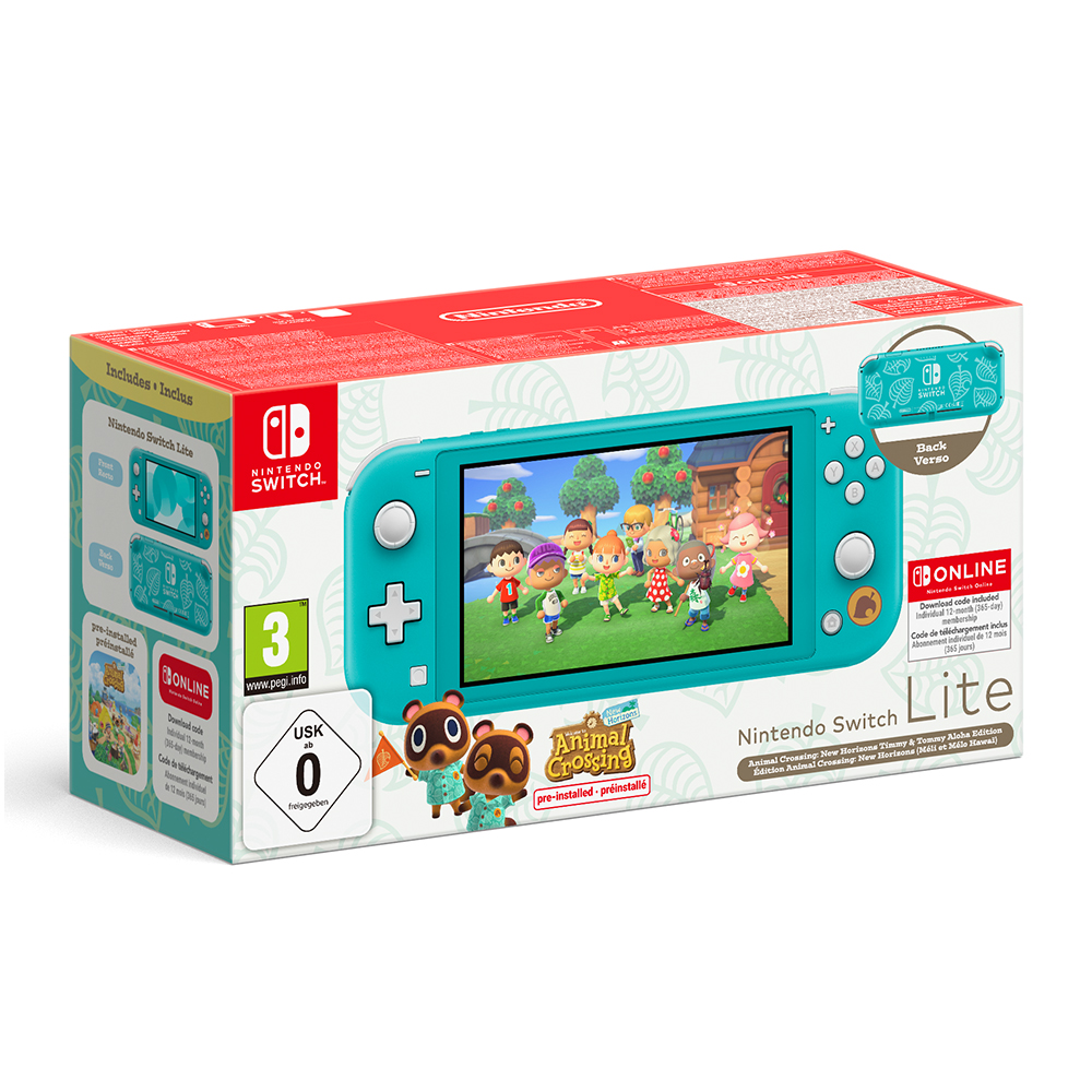 NINTENDO Switch Lite (Konsole) + Animal Crossing: New Horizons + Switch Online 12-Monate-Abo, türkis