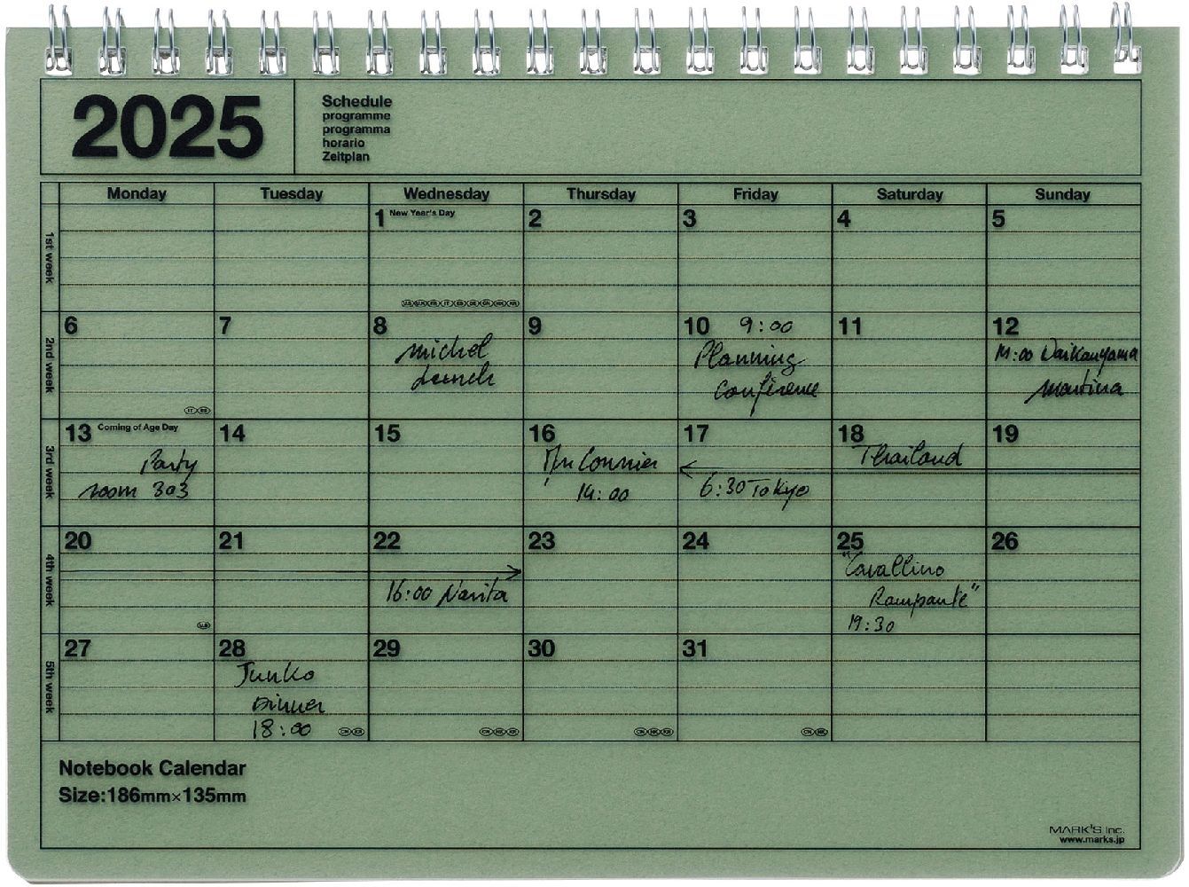 MARK´S 2025 Tischkalender S, Khaki