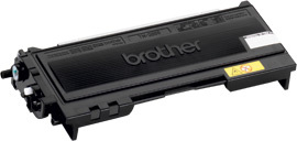 Schwarze Tonerkartusche von Brother. Rechteckige Form mit Logo und Warnhinweisen.