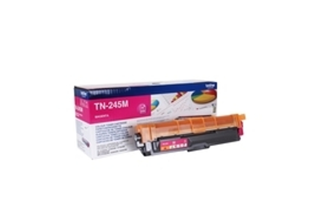 Tonerpatrone TN-245M in Magenta. Verpackung zeigt Farbdiagramme.