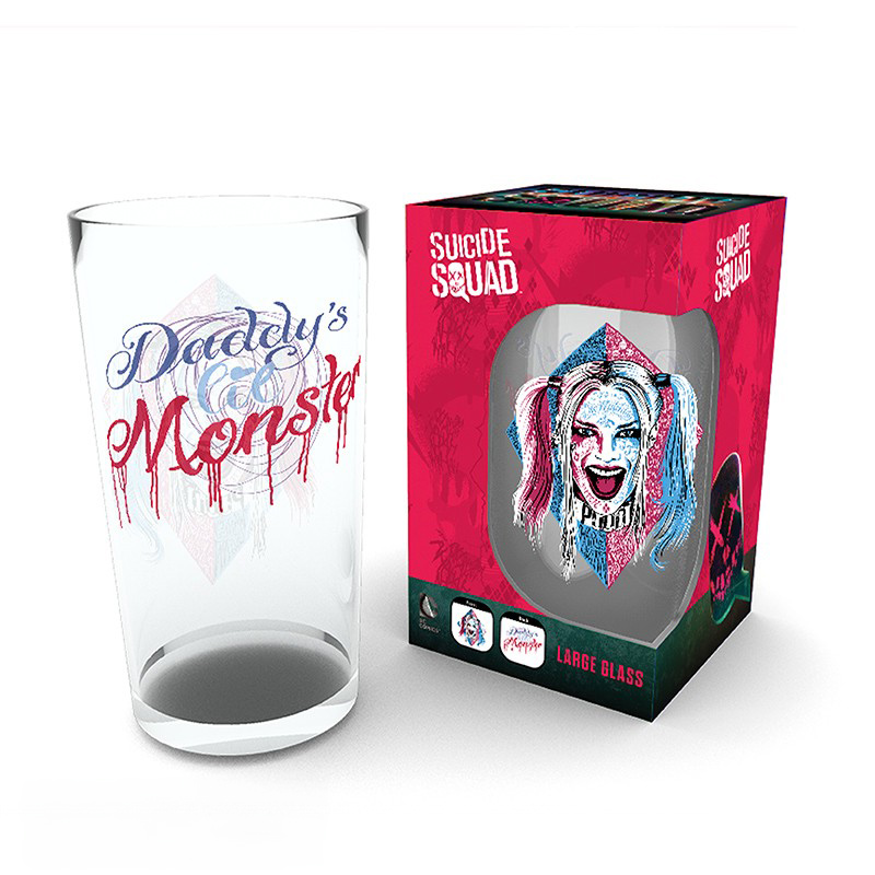 Trinkglas Harley Quinn 400 ml 1 Stück bunt