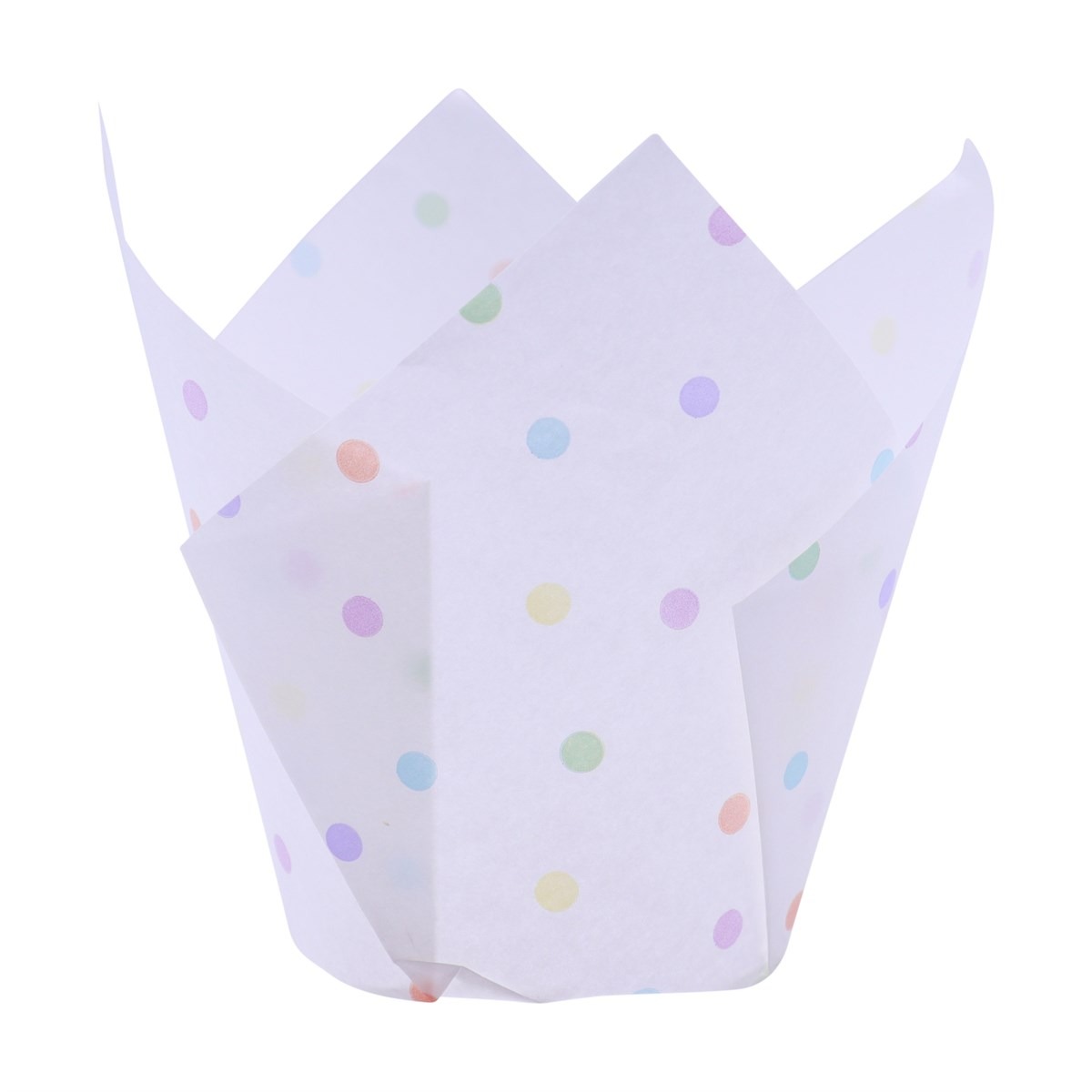 Papierbackformen Tulpenform Punkte 24 Stück