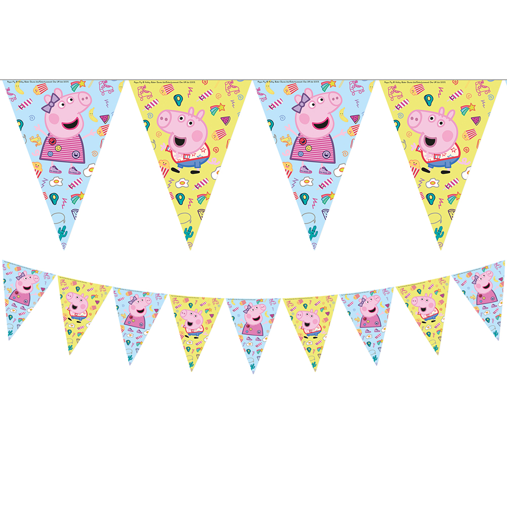 Fahnenkette Peppa Pig 203 cm bunt