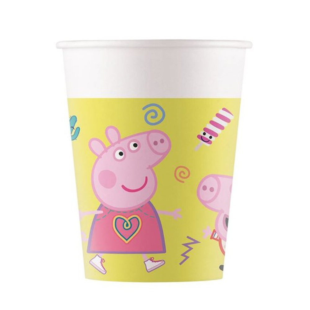 Pappbecher Peppa Wutz 8 Stück 200 ml bunt