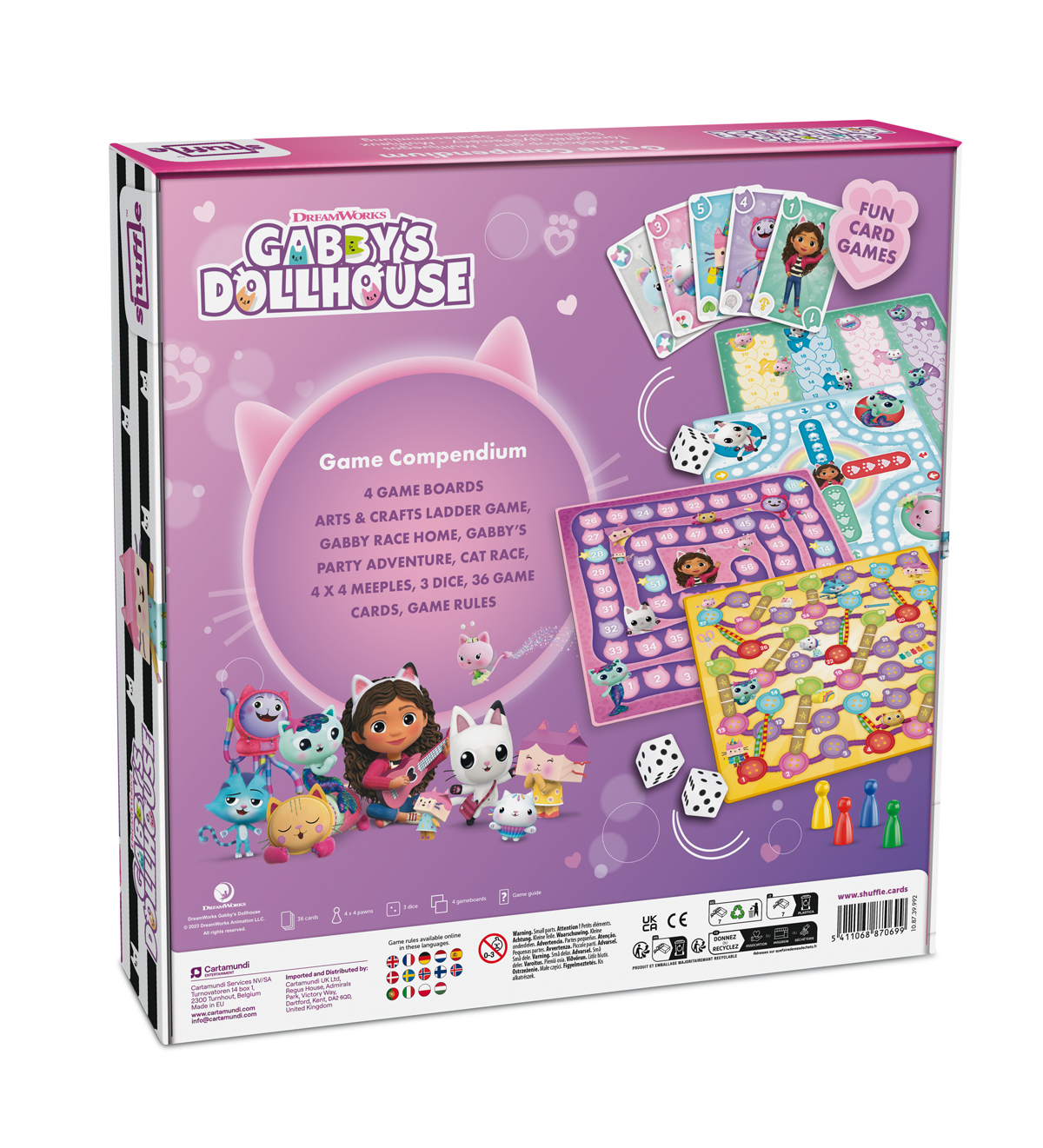 Gabby Kartenspiel 4 In 1 – Familien- & Kinderkartenspiel Mit 7 Familien, Action & Mehr