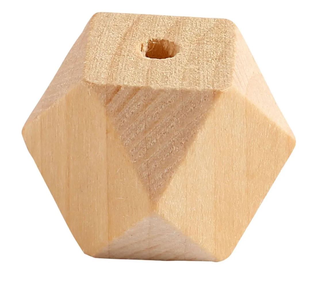 Holzperlen in Diamantenform 20 mm 6 Stück braun