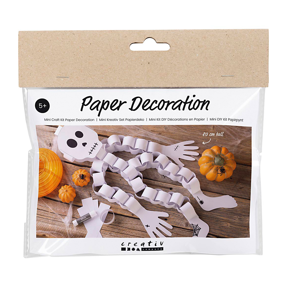 CREATIV COMPANY Mini Kreativ-Set Halloween Papierskelett 80 cm 