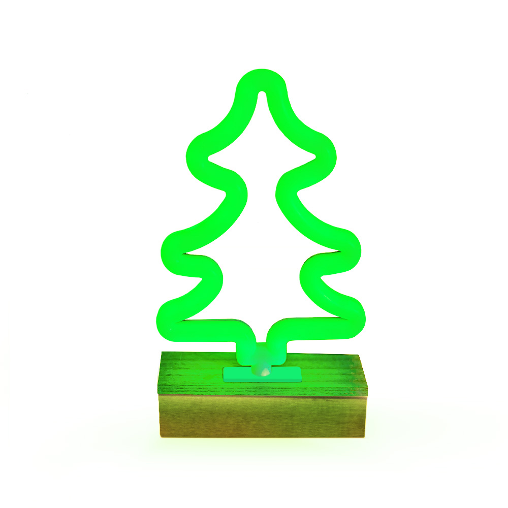 Neonlicht Tannenbaum grün
