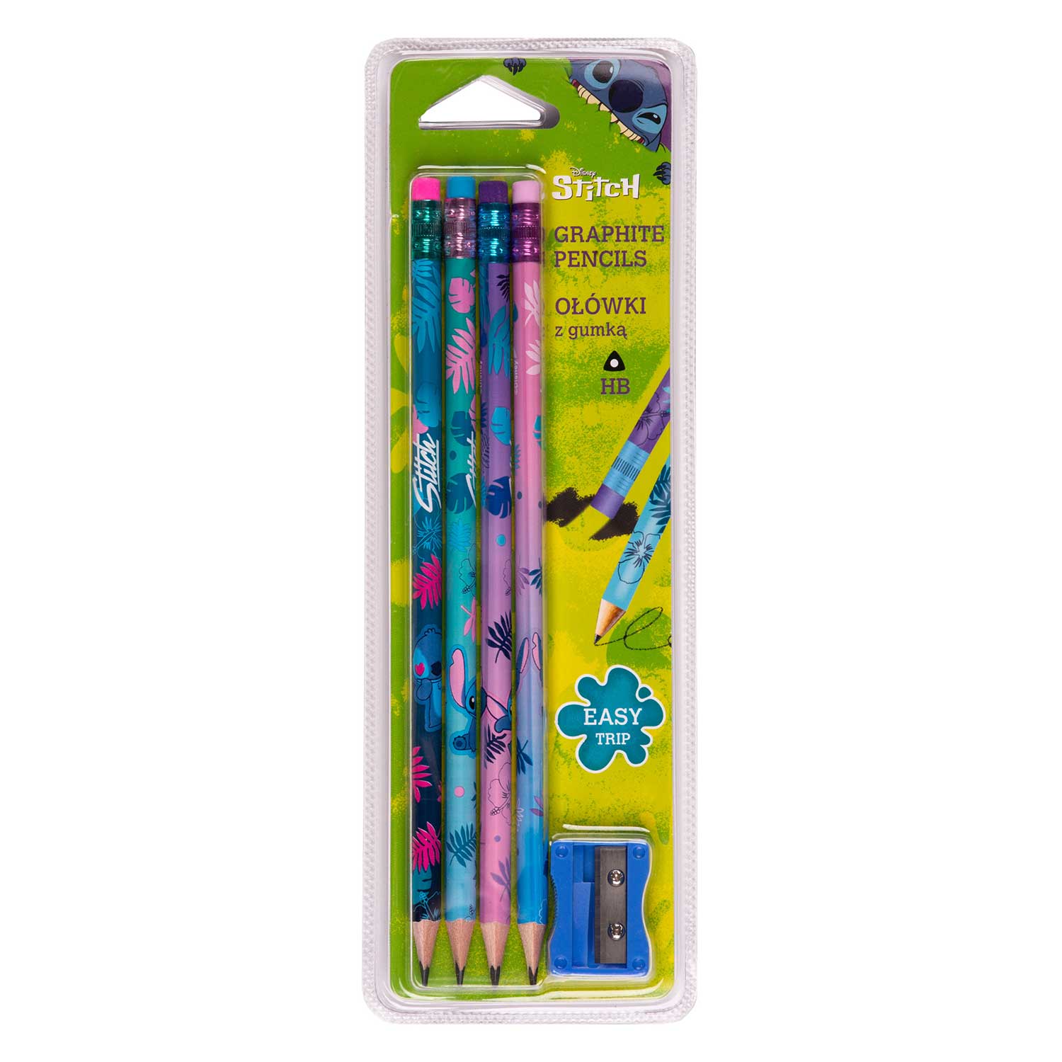 DISNEY Schreibset Stitch Bleistifte und Spitzer bunt