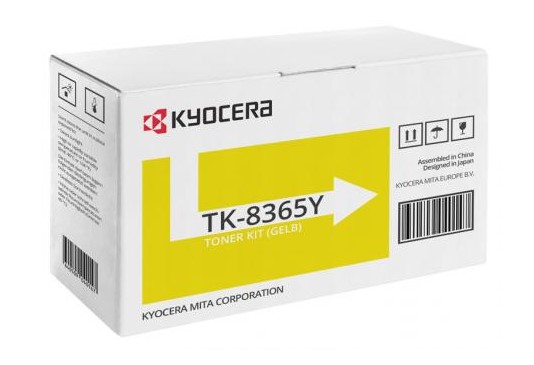 Toner Kit in gelber Verpackung. Auf der Box sind die Produktbezeichnung und ein Pfeil abgebildet.