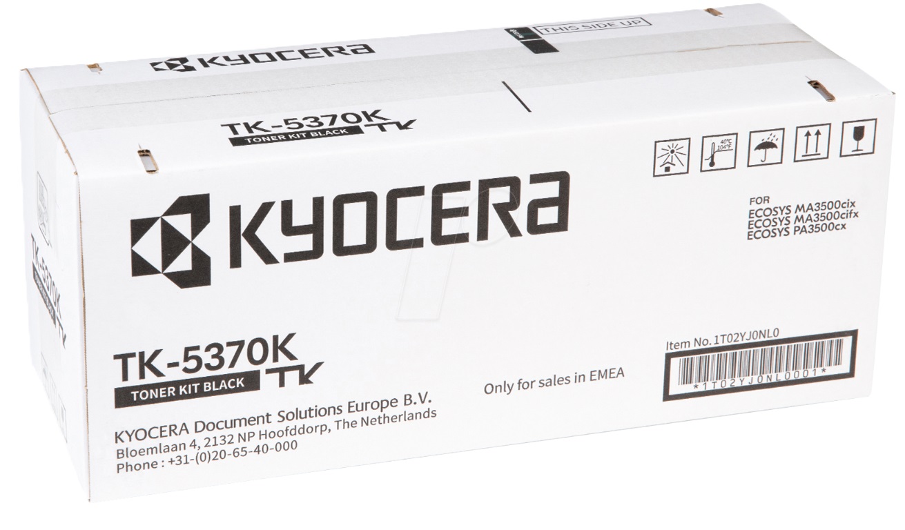 Weißer Karton mit schwarzem Aufdruck. Enthält einen Toner Kit für Drucker.