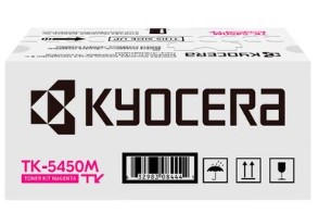 Weißer Karton mit schwarzem Aufdruck. Enthält einen Magenta Toner für Drucker.