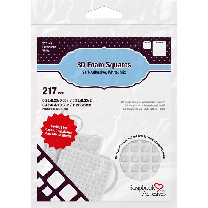 SCRAPBOOK ADHESIVE Klebepads 217 Stück permanent weiß