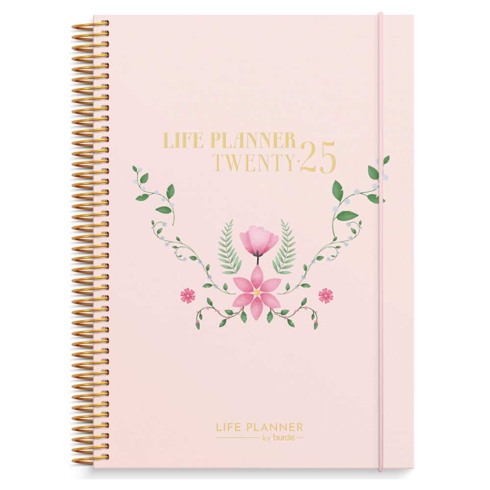 Burde Life Planner Pink Horizontal Kalender 2025 - gebunden