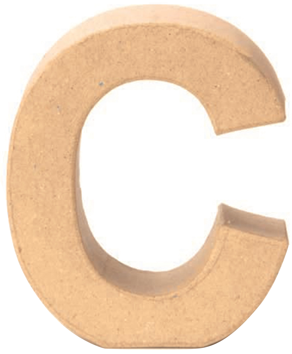 Buchstabe C aus einem hellen, matten Material. Die Form ist dreidimensional und hat eine offene Seite.
