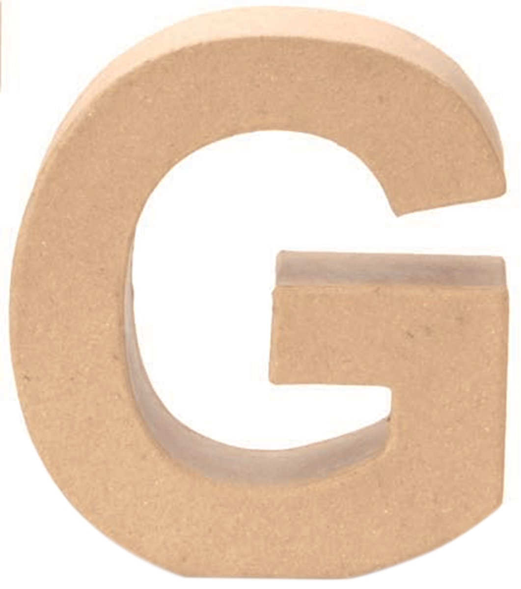 Braune, dreidimensionale Buchstabenform des Buchstabens G. Aus einem leichten Material gefertigt.