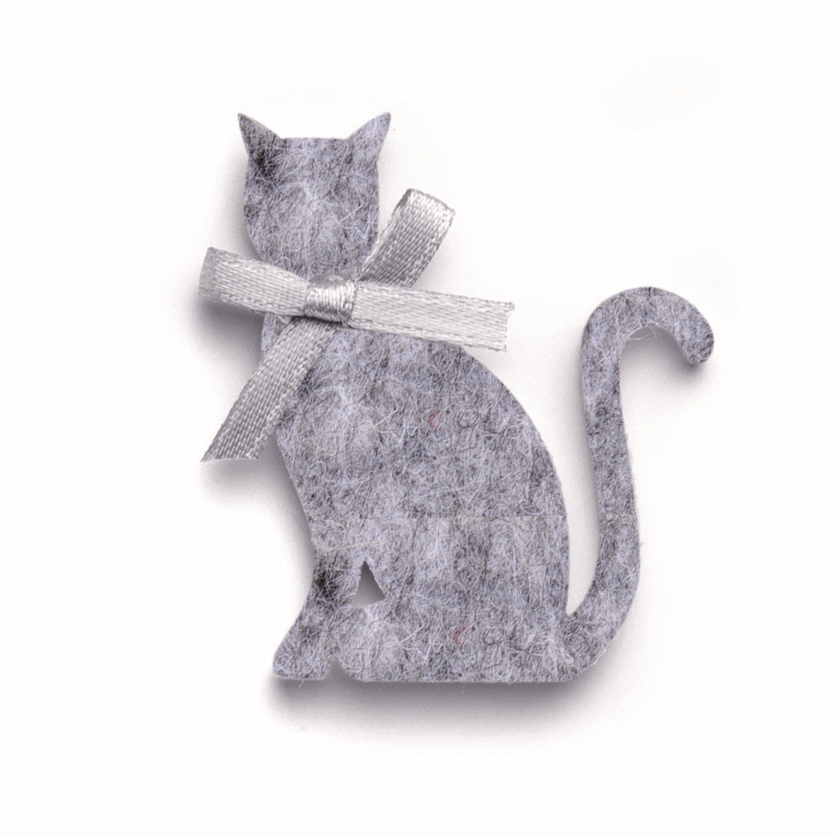 Katzen aus Filz 5 x 3,7 x 0,3 cm 6 Stück grau