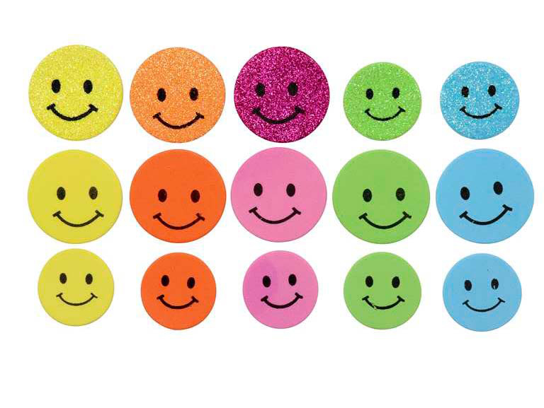 GLOREX Moosgummi-Sticker Smileys 30 Stück