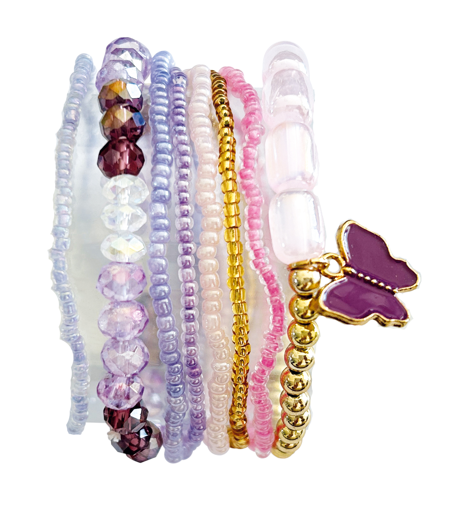 GLOREX Armband-Set rosa/lila