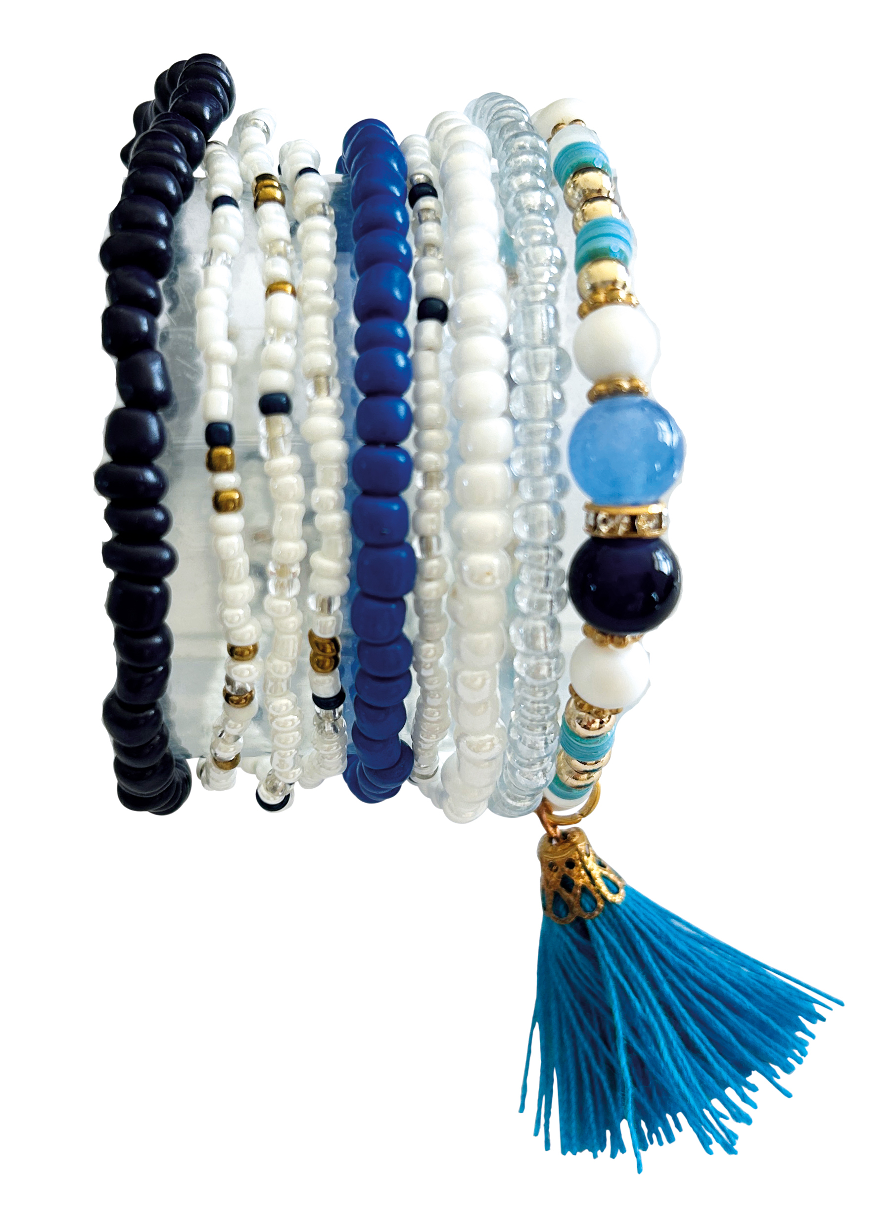 GLOREX Armband-Set weiß/blau
