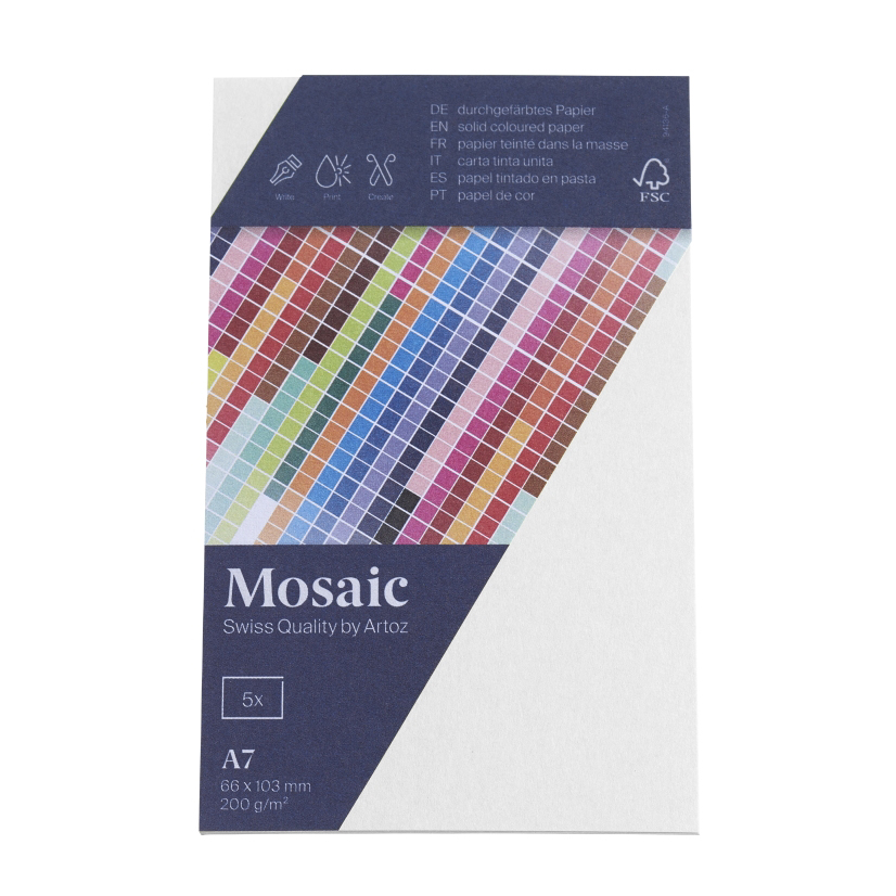 ARTOZ Mosaic Karten A7 5 Stück weiß