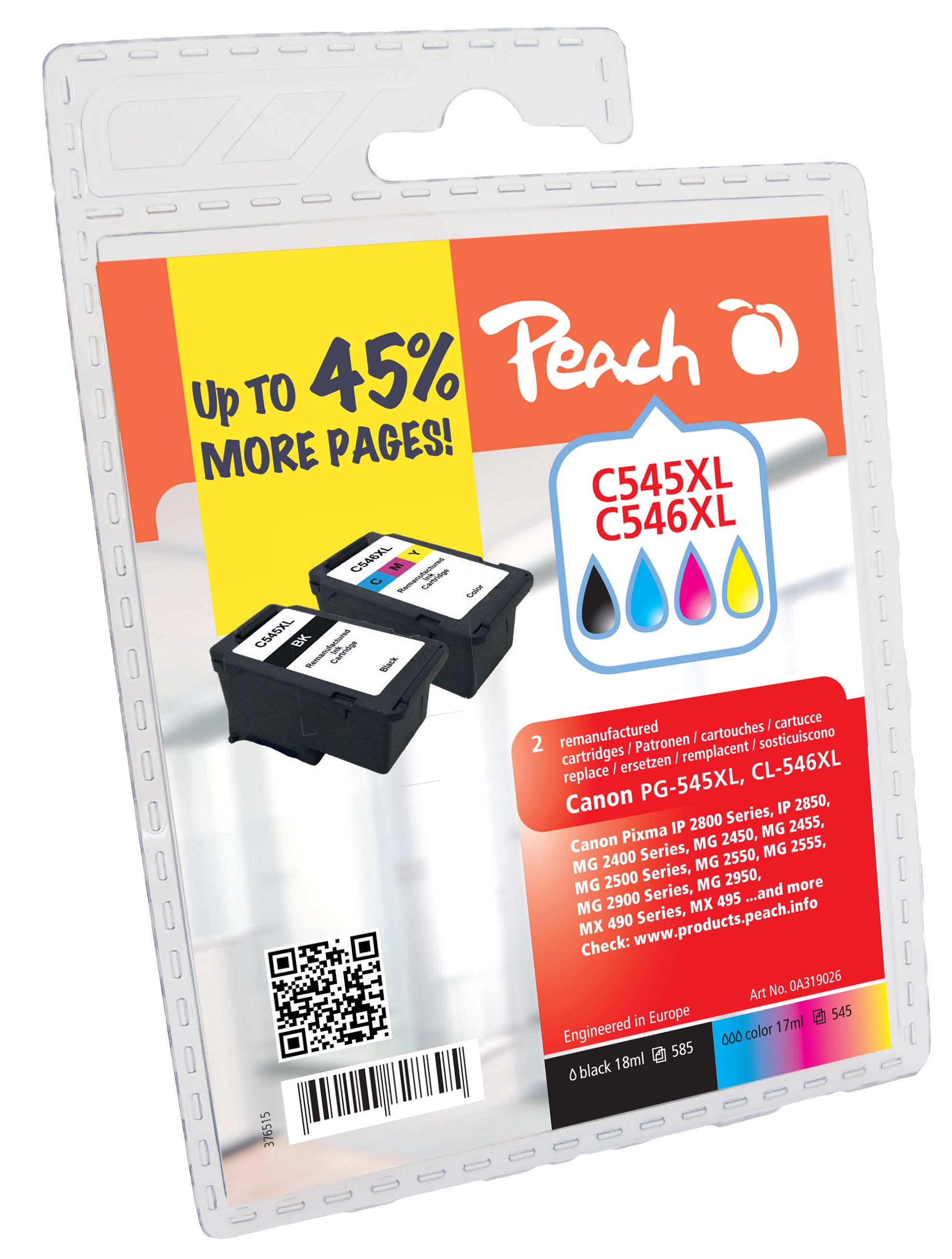 Tinte Peach Canon PG545XL PI100-224 black BLISTER