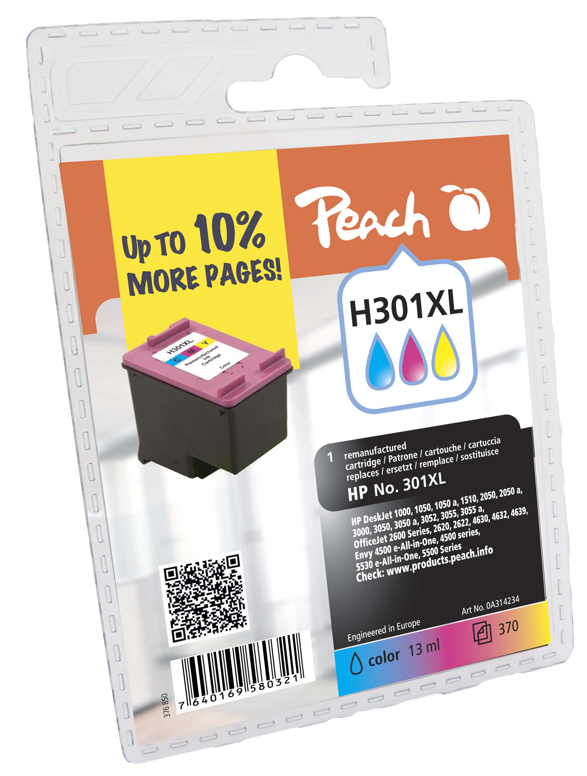 Tinte Peach HP Nr.301XL PI300-282 black BLISTER