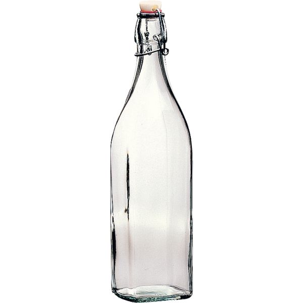 BORMIOLI ROCCO Glasflasche Swing mit Bügelverschluss 4-Kant 1 Liter