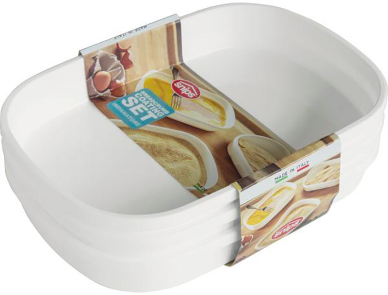 Ruco Panierset 3 Vaschette Per Impanatura – Plastica Alimentare, Made In Germany, Oro