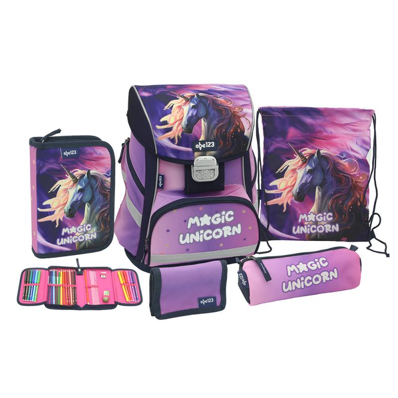 Schultaschen-Set ABC123 Ergo Einhorn 5-teilig bunt zum Top-Preis