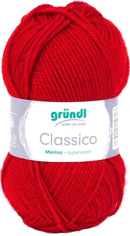 GRÜNDL Wolle Classico 50g rot zum Top-Preis
