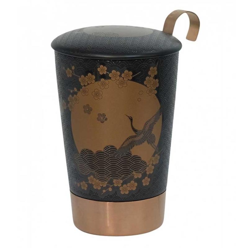 EIGENART Teaeve Teetasse mit Sieb und Deckel Komorebi Coconut 350 ml  anthrazit kaufen