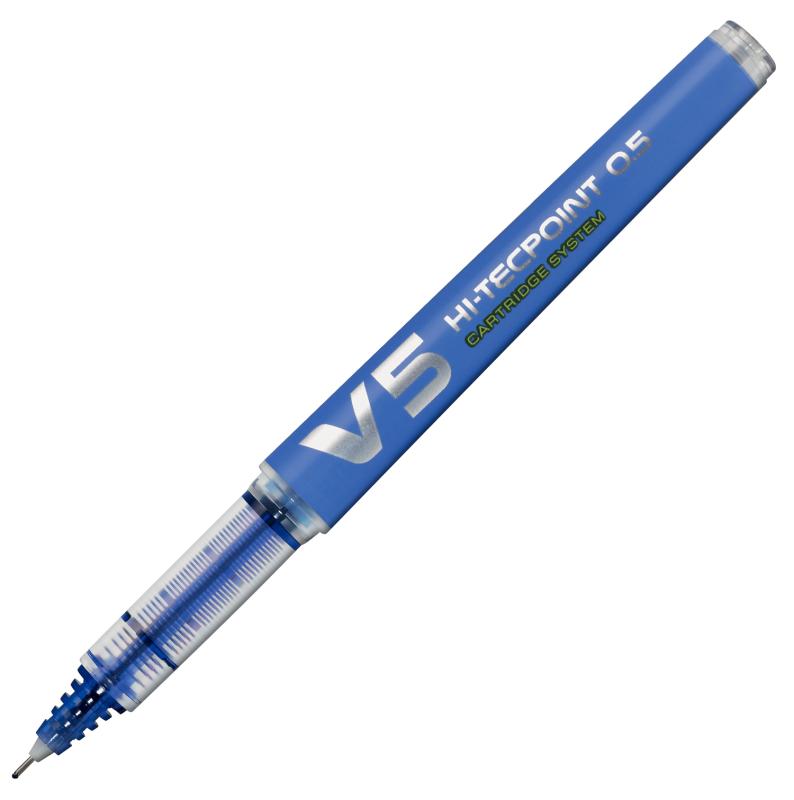 PILOT Hi-Tecpoint V5 RT Tintenroller | 3er Pack | 0,5 Mm Spitze | Blau | Bis Zu 2000 Meter Schreibleistung