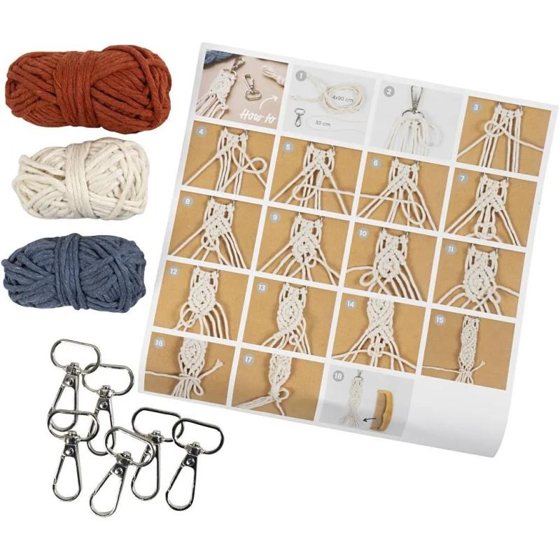 Folia 9386 Adventskalender-Set Makramee - 55-teiliges DIY Set Mit Goldenem Ring