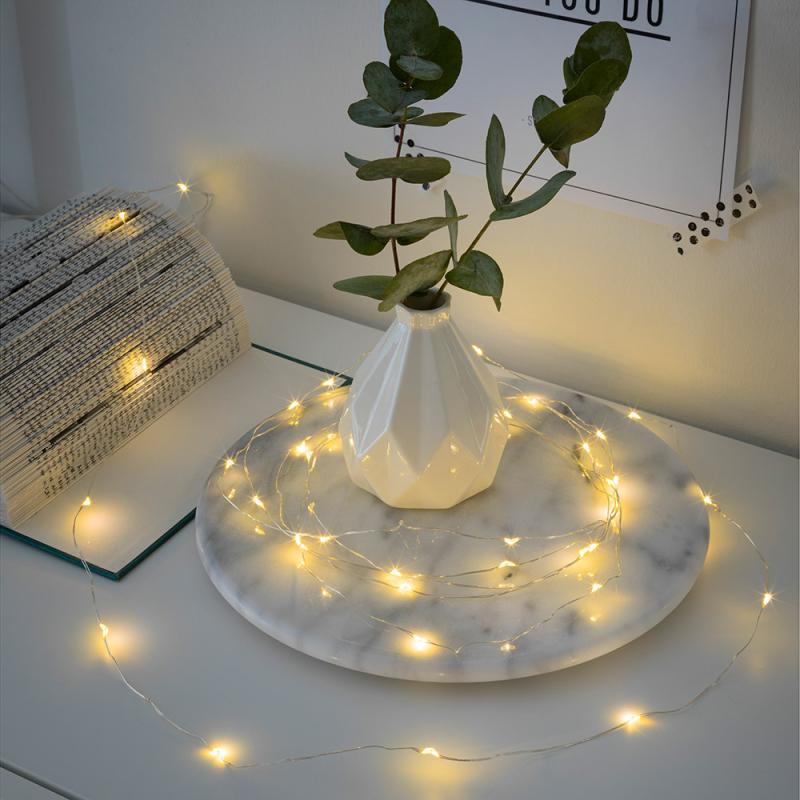 Lichterkette Mit Herz-Anhängern - 20 LEDs, 2 M, Batteriebetrieben - Für Deko Im Zimmer, Partys & Geschenke