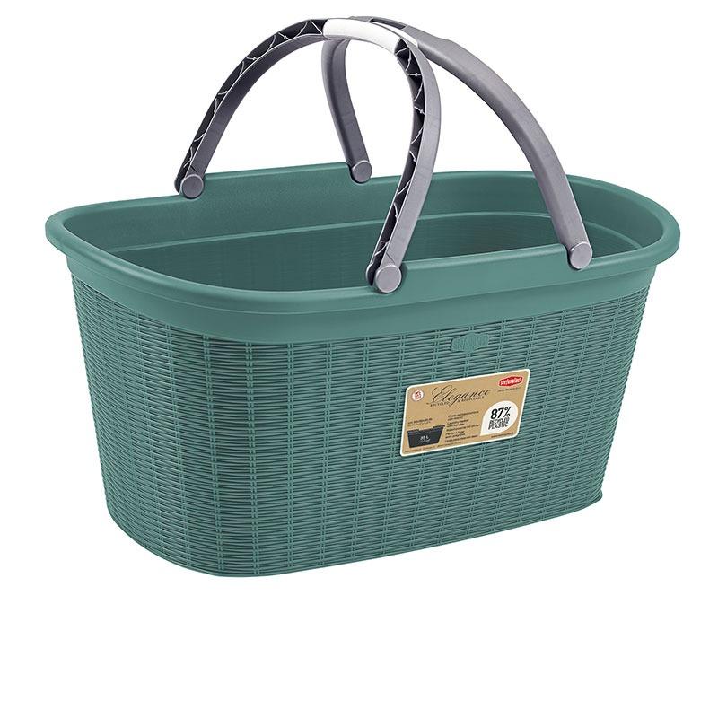 Trendy Stoff-Fächer Mit Kunststoffgriff – Grün, Ca. 23 X 43 Cm