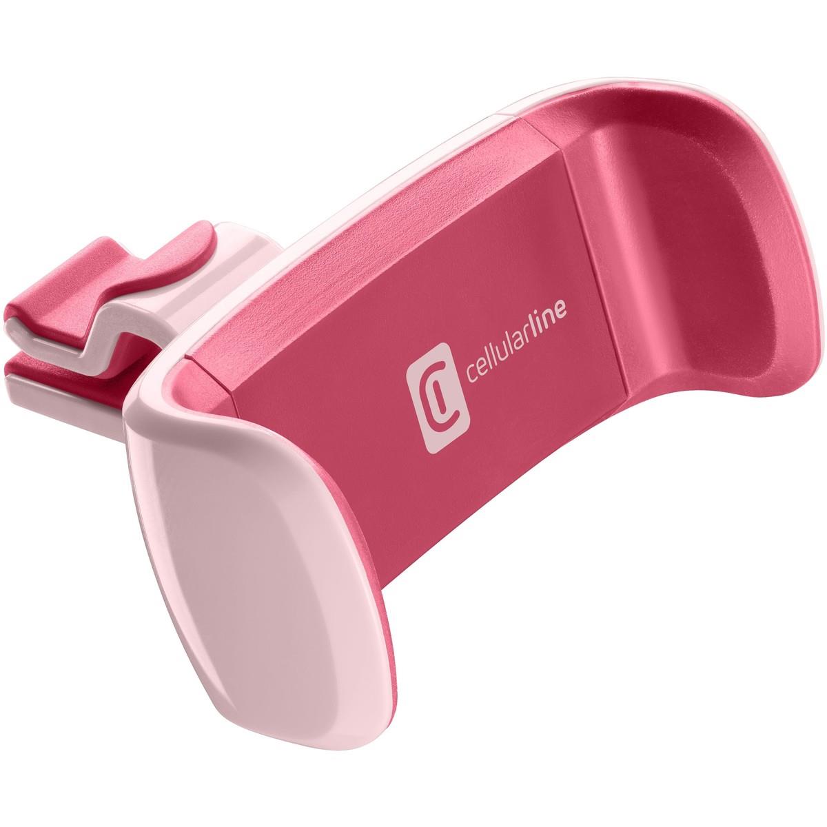 Halterung für Smartphones in Pink und Weiß. Eignet sich zum Halten des Geräts während des Spielens oder Schauens.