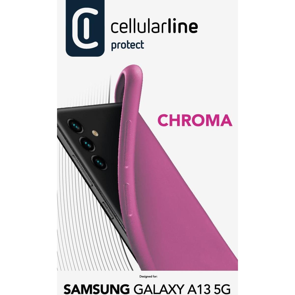 Handyhülle in lila für Samsung Galaxy A13 5G. Weiches Material mit geschwungenem Design.