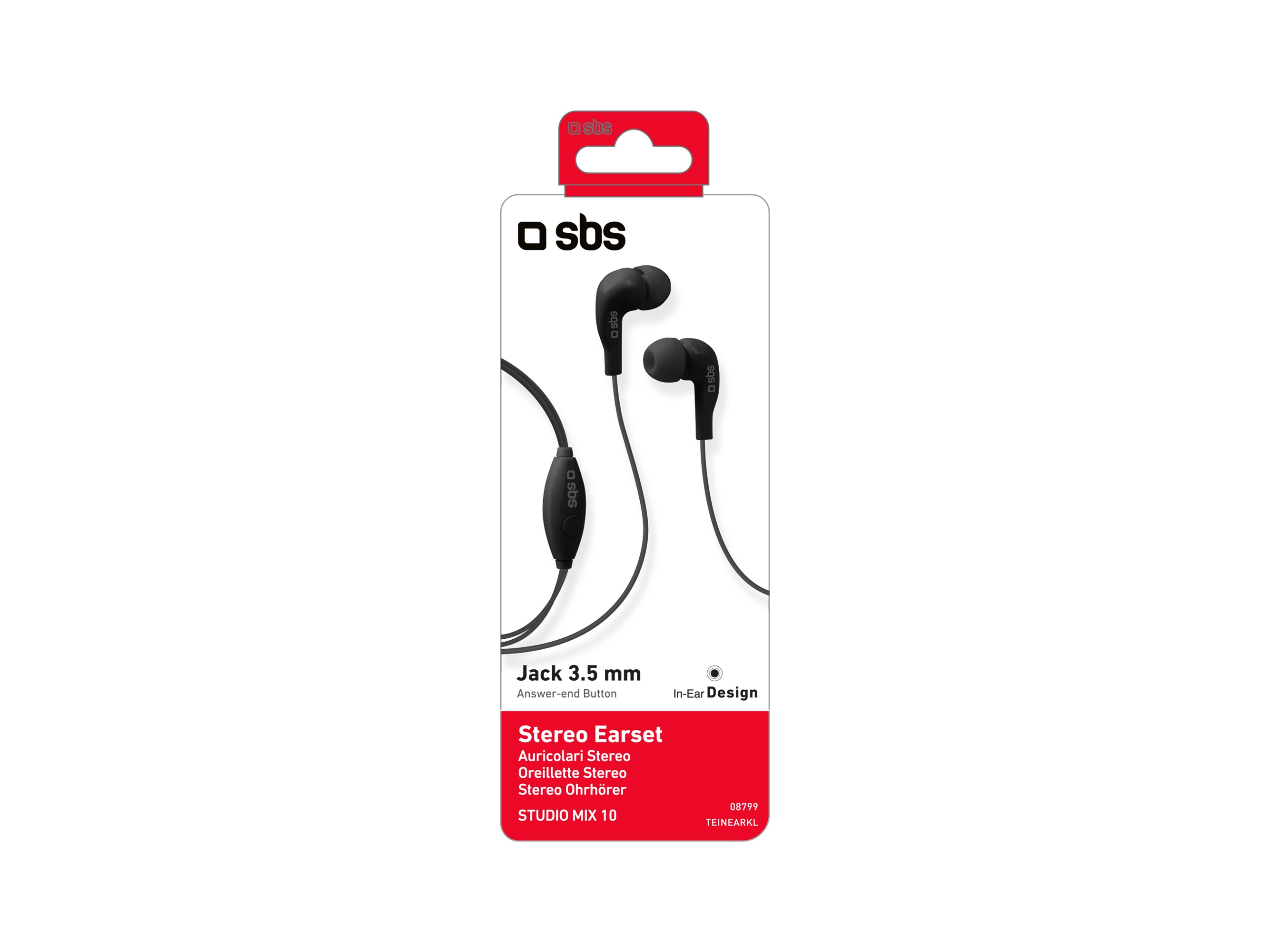 SBS Stereo in-ear Earset Jack 3,5mm black
