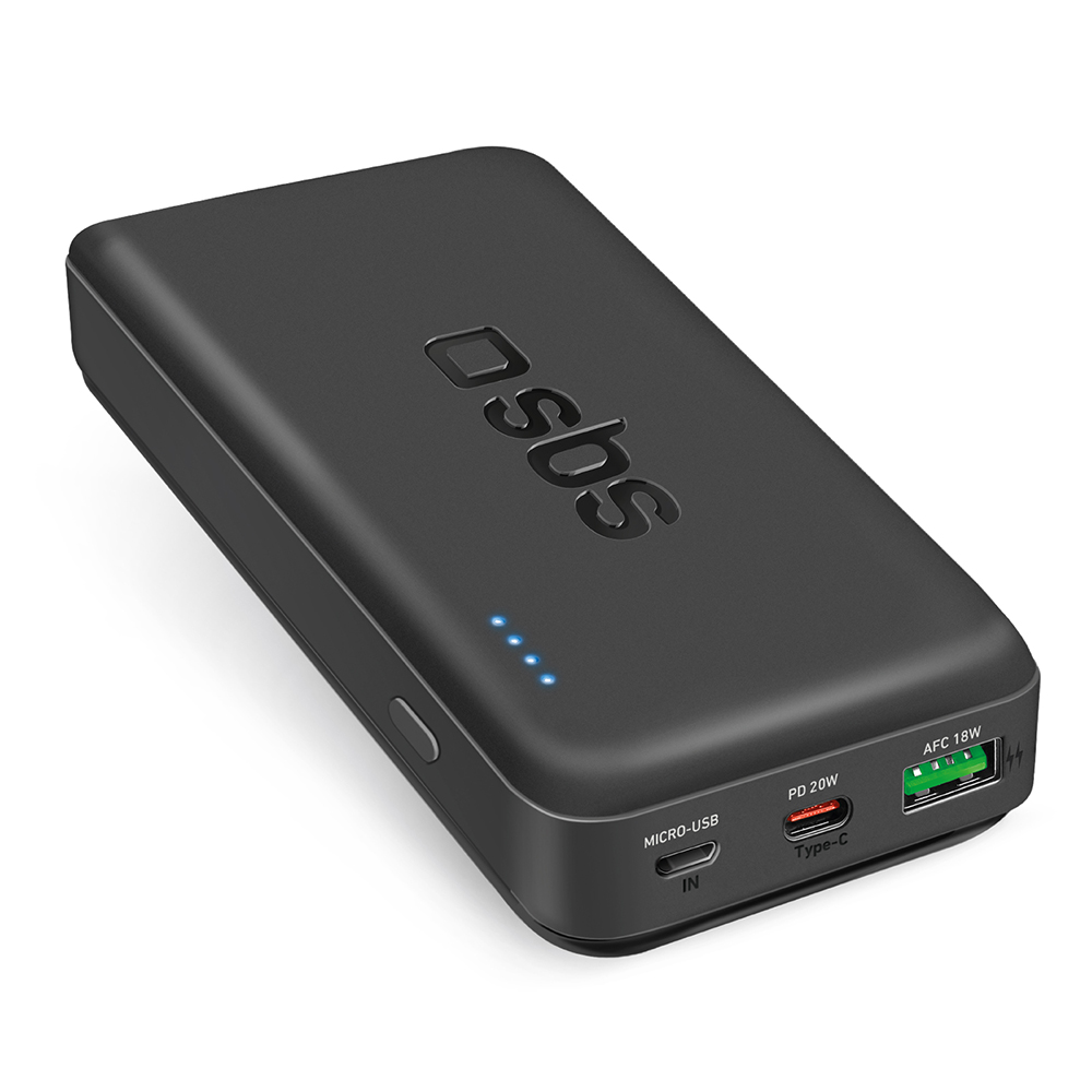 SBS Powerbank mit 20 000 mAh und Power Delivery 20 W schwarz