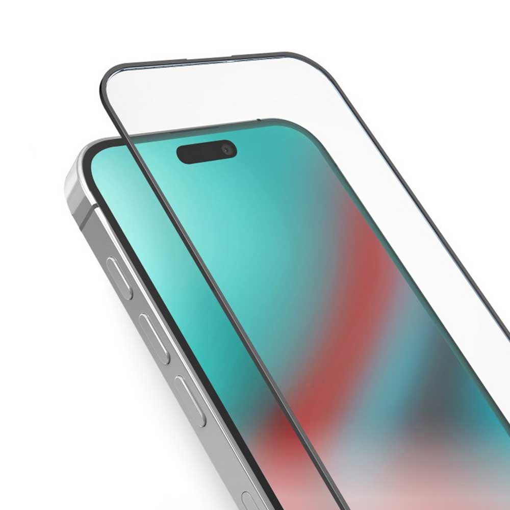 SBS Glas Displayschutz Full Cover für iPhone 15 Pro transparent