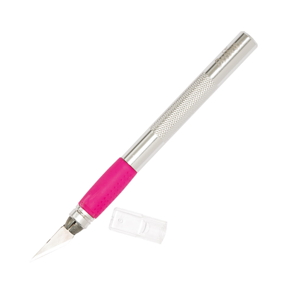 Fondantmesser mit Antirutschgriff silber/pink
