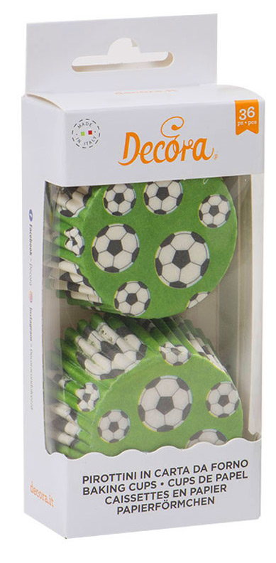 Papierbackformen Fussball 36 Stück grün