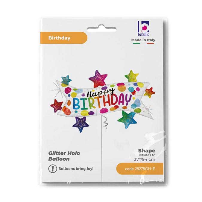 Folienballon Super Shape Happy Birthday 94 cm bunt