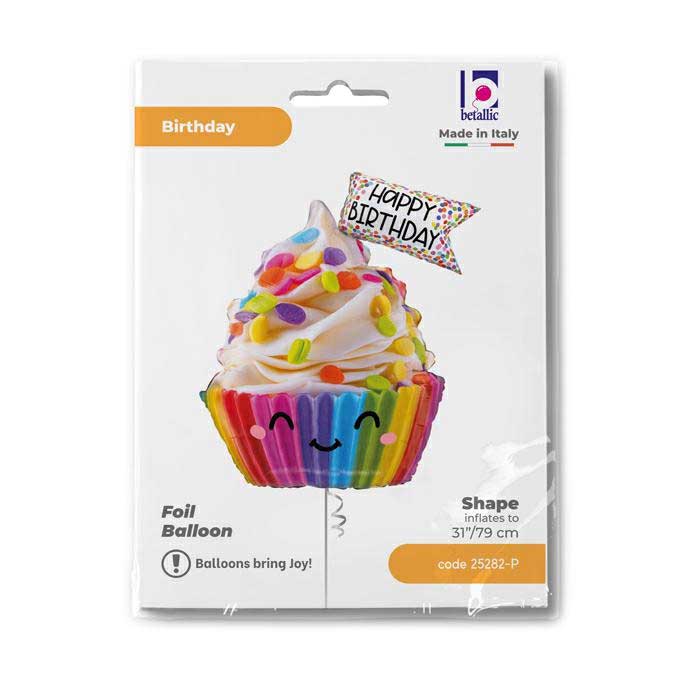 Folienballon Cupcake Happy Birthday 79 cm bunt