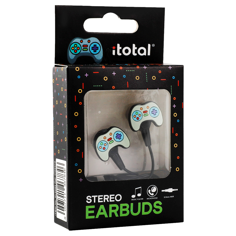 I-TOTAL Stereo Earbuds Let's Play Game Over kabelgebunden bunt 