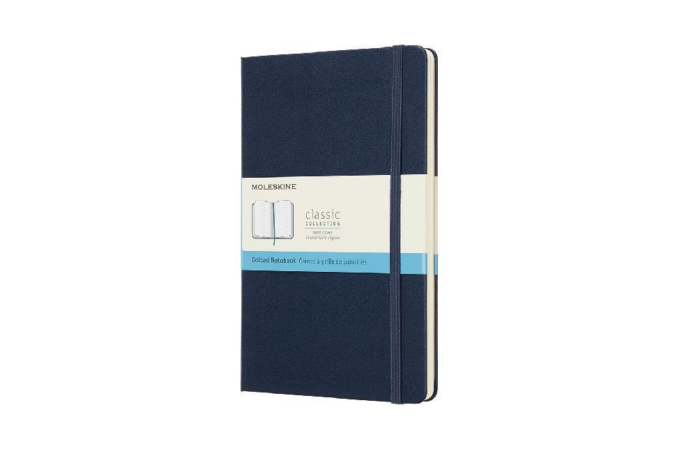 Moleskine Sapphire Blue Notebook Large Dotted Hard - gebunden