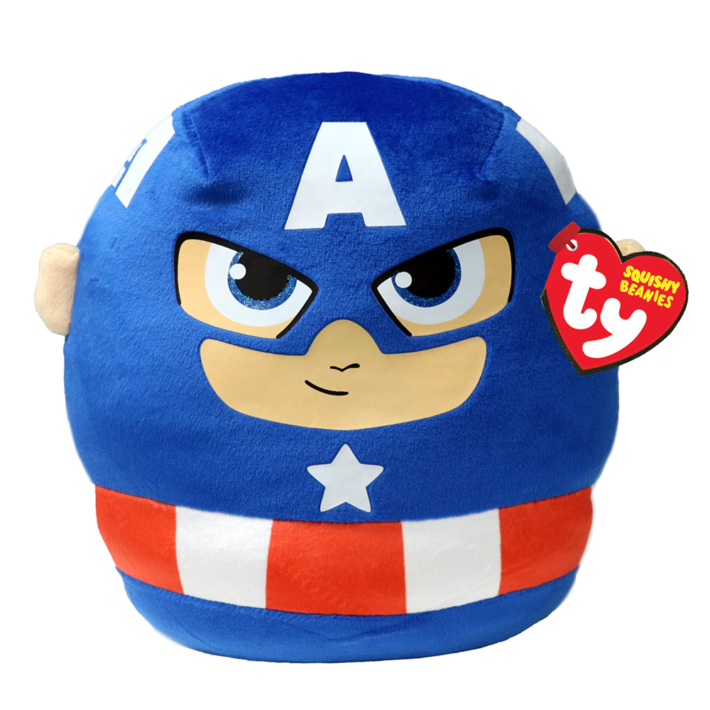 TY SQUISH-A-BOO'S Plüschtier Marvel Captain America 35 cm rot/blau