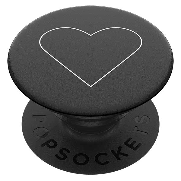 PopSocket - White Heart Black, 1 Stück 